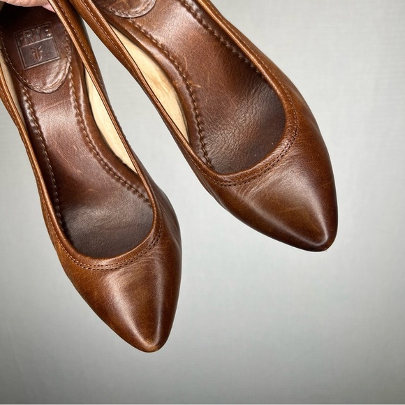 FRYE | Brown Leather Heeled‎ Pumps 6 Woman’s Regina - Picture 4 of 7